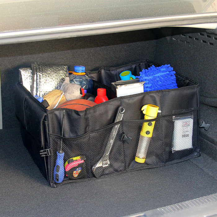Car storage can store and organize packages - One Red Hill